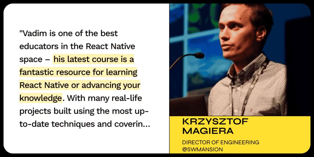 Testimonial from Krzysztof Magiera