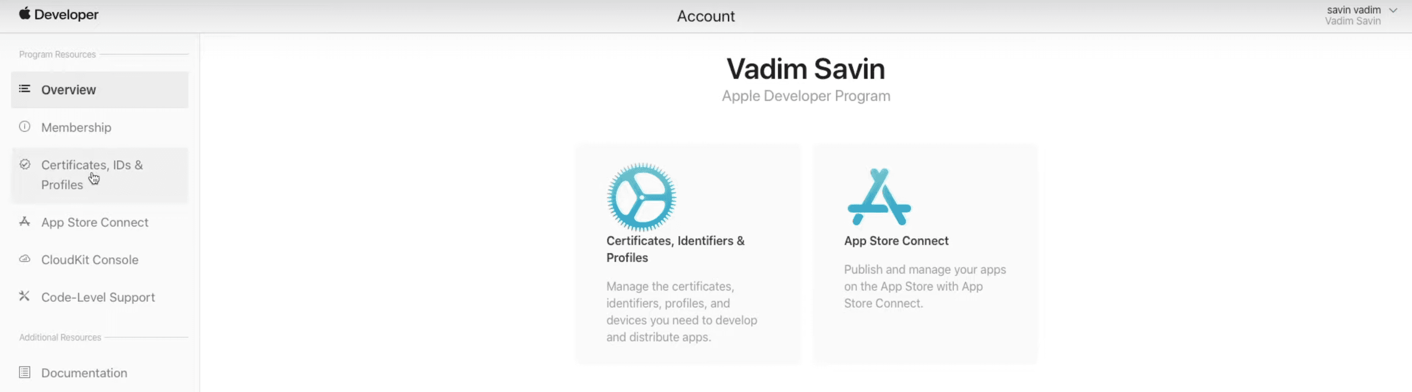 Certificates, Ids & Profiles