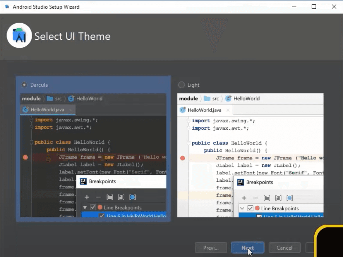Android Studio UI Theme
