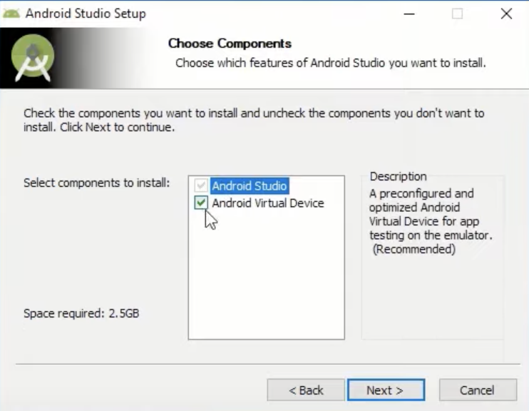 Android Studio Installation Second Window
