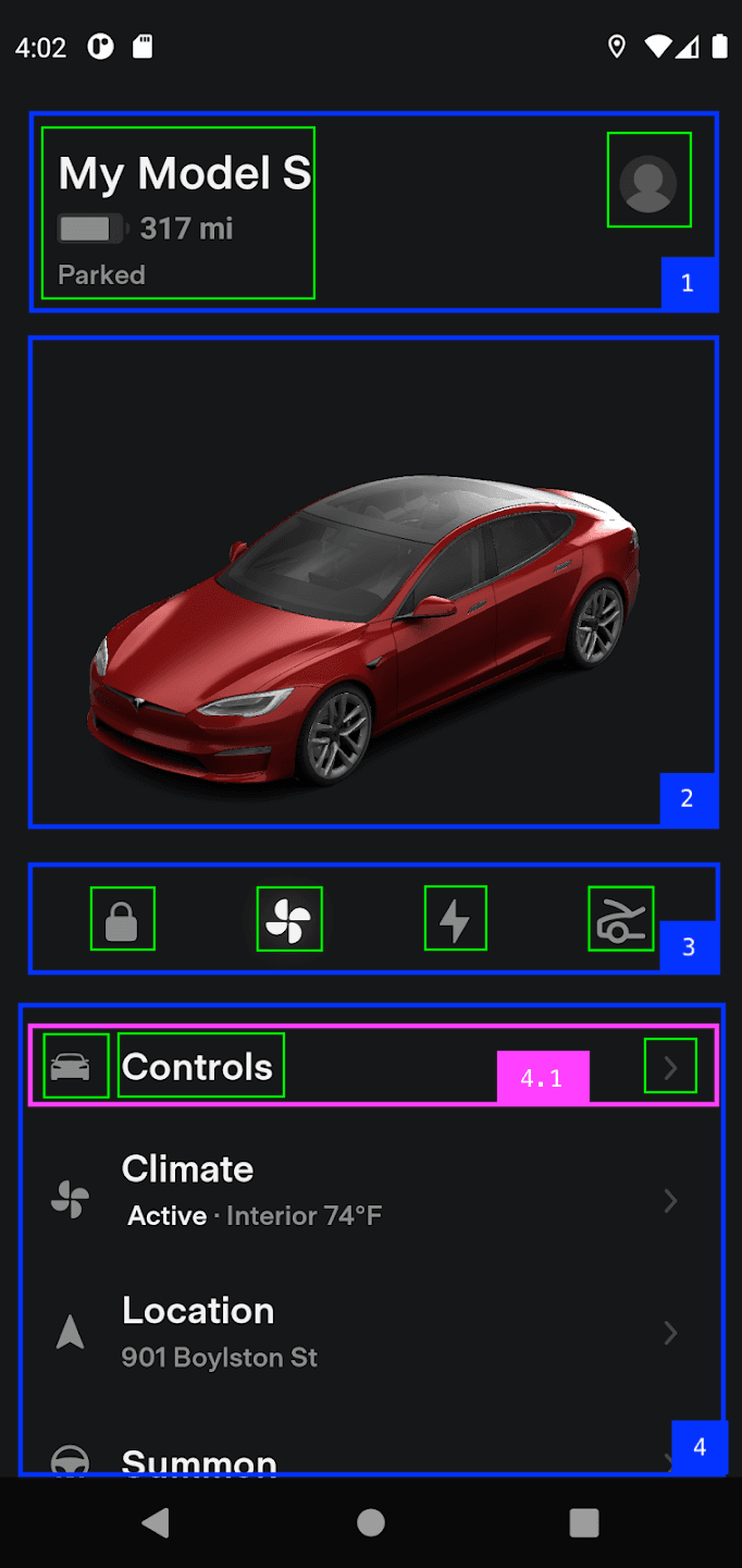 Tesla Home screen breakdown