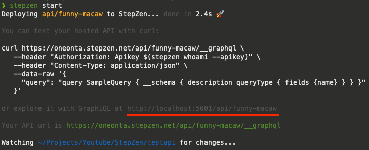 Run StepZen CLI command