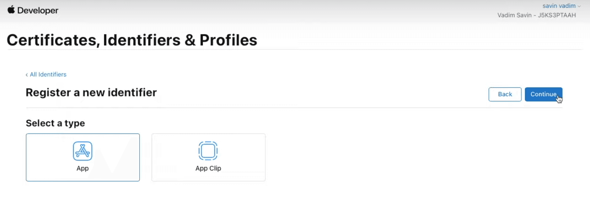 Register New Identifier