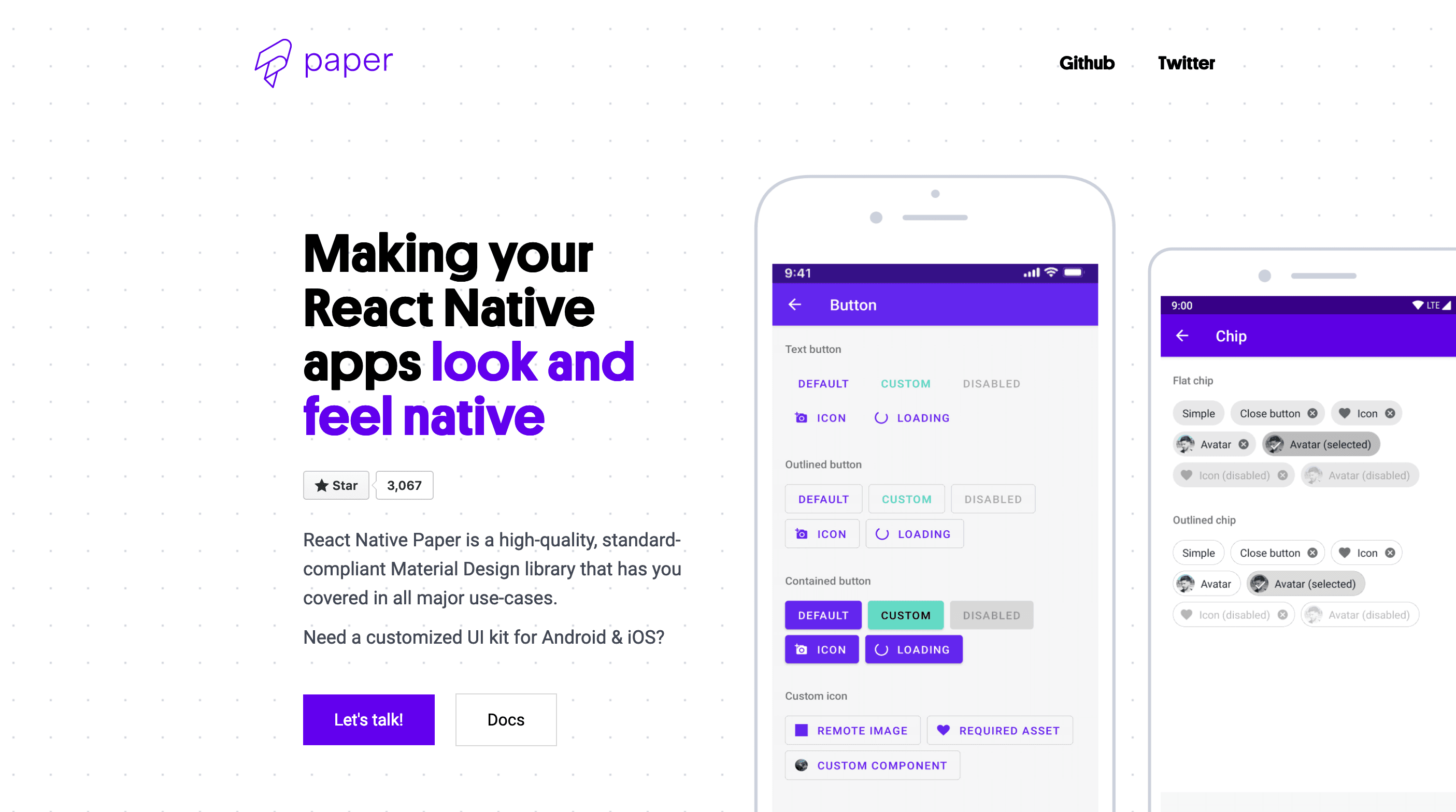 React Native Paper website