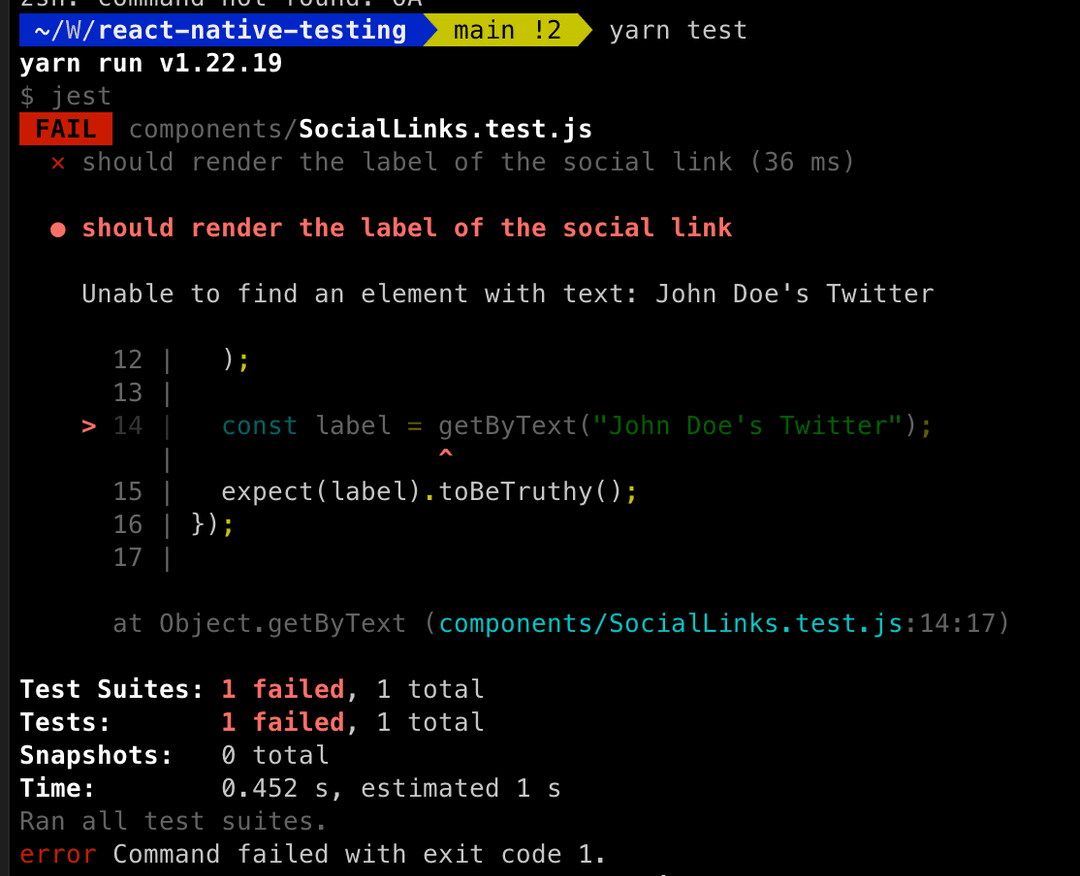 Testing in React Native with Jest and React Native Testing Library