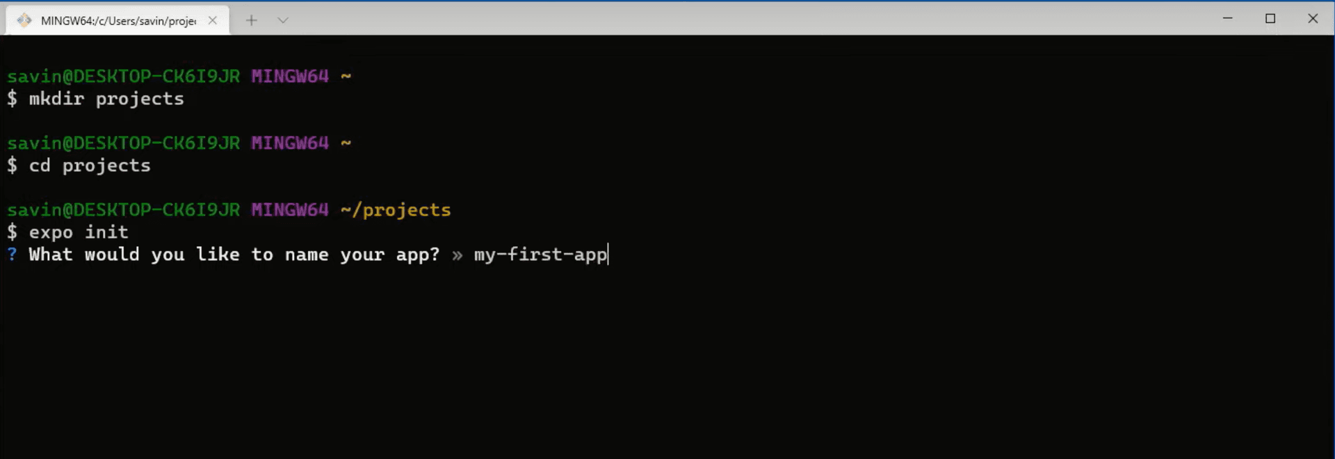 Expo Development Environment Setup on Windows
